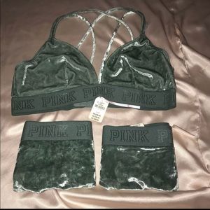 NWT L PINK BRALETTE + PANTY SET